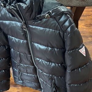 Guess Shiny Black Kids Puffer Jacket